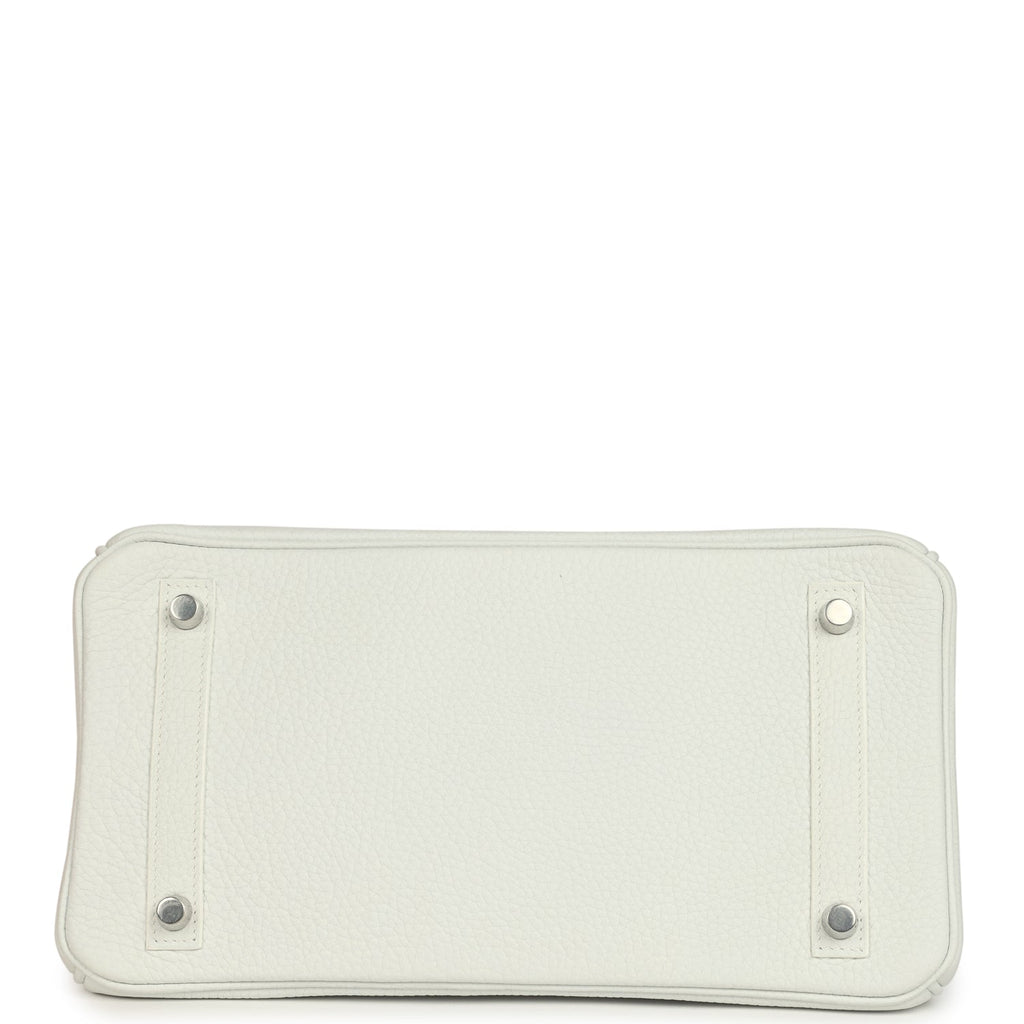 Hermes Special Order (HSS) Birkin 30 White Clemence Brushed Palladium Hardware