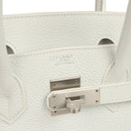 Hermes Special Order (HSS) Birkin 30 White Clemence Brushed Palladium Hardware