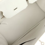 Hermes Special Order (HSS) Birkin 30 White Clemence Brushed Palladium Hardware
