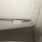 Hermes Special Order (HSS) Birkin 30 White Clemence Brushed Palladium Hardware