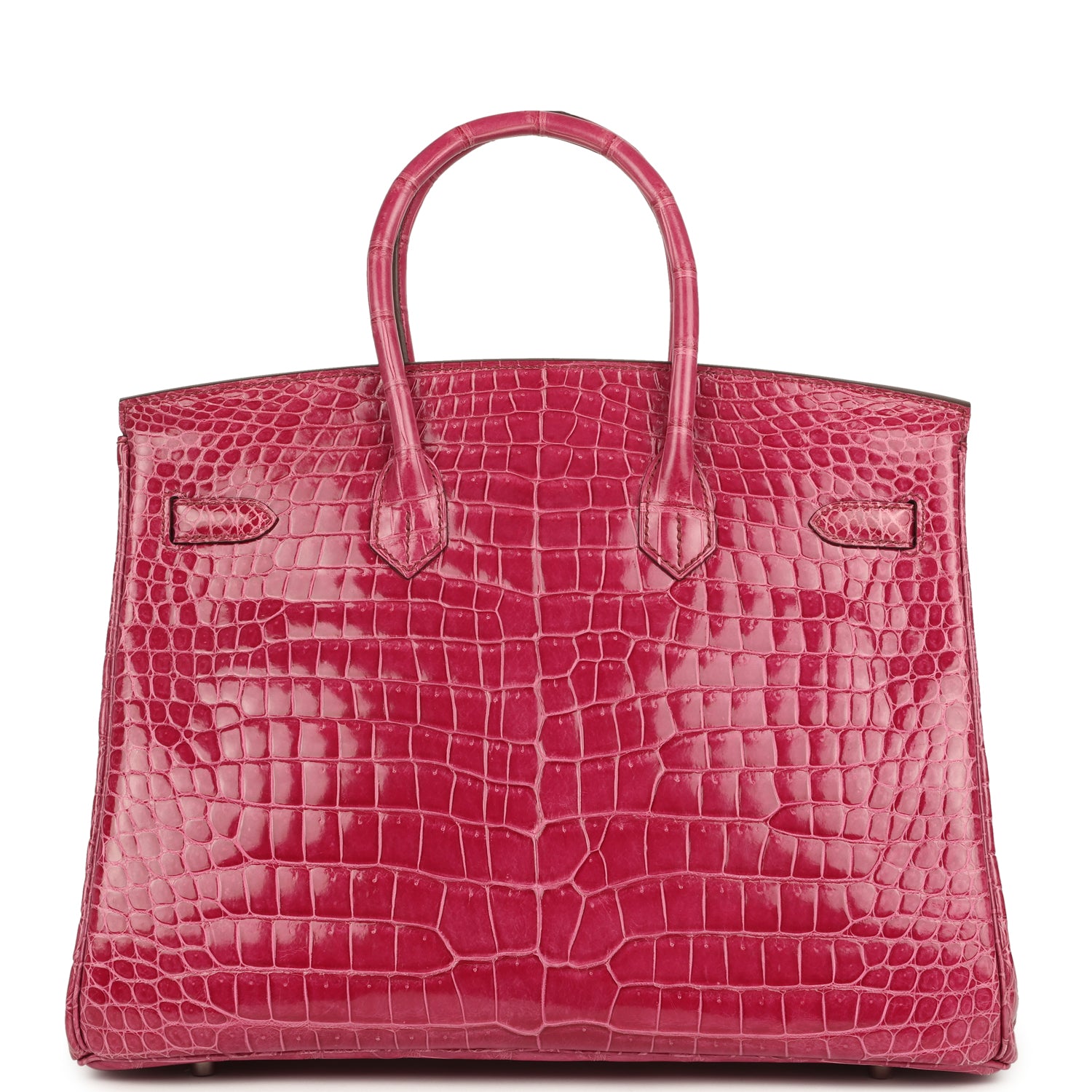 Hermes Birkin 35 Rose Tyrien Shiny Porosus Crocodile Palladium Hardware