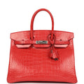 Hermes Birkin 35 Bougainvillea Matte Alligator Palladium Hardware