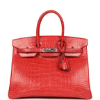 Hermes Birkin 35 Bougainvillea Matte Alligator Palladium Hardware