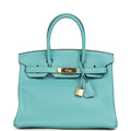 Hermes Birkin 30 Bleu Saint-Cyr Clemence Gold Hardware