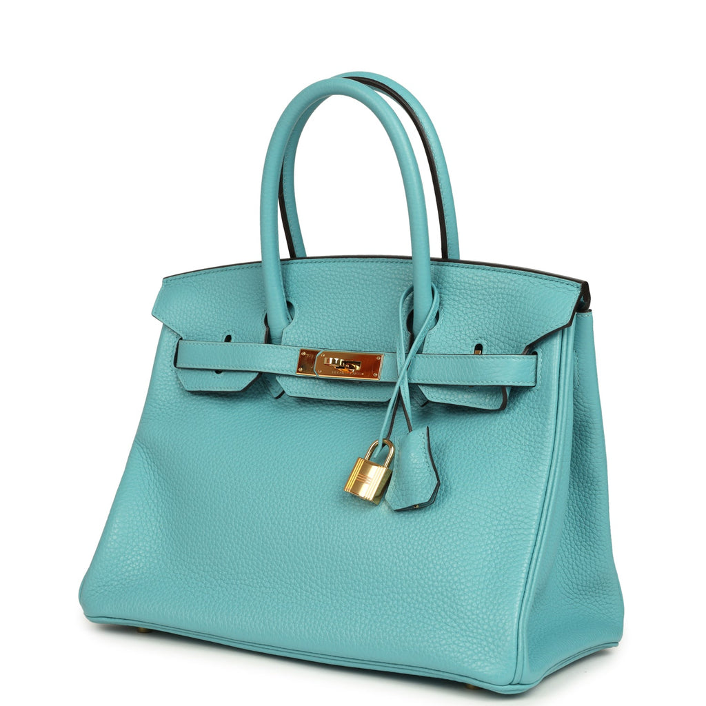 Hermes Birkin 30 Bleu Saint-Cyr Clemence Gold Hardware