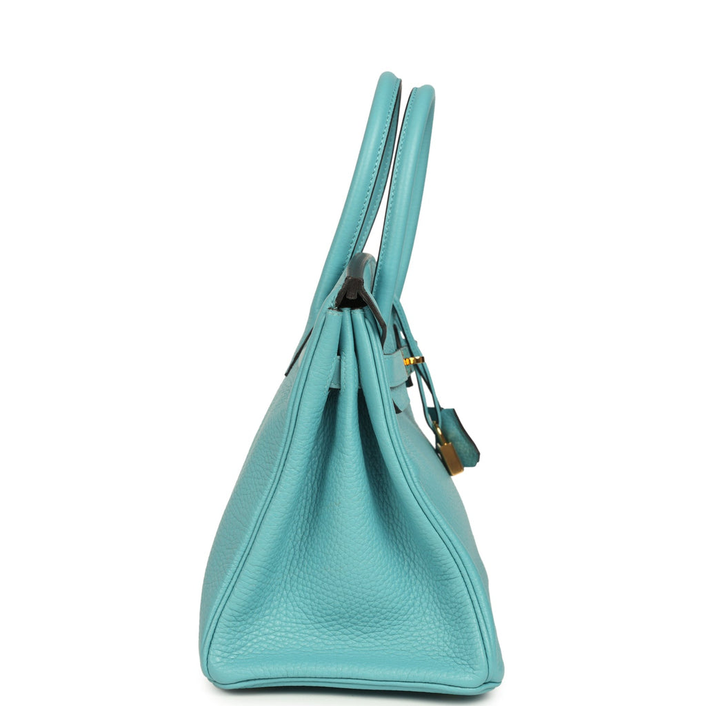 Hermes Birkin 30 Bleu Saint-Cyr Clemence Gold Hardware
