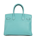 Hermes Birkin 30 Bleu Saint-Cyr Clemence Gold Hardware