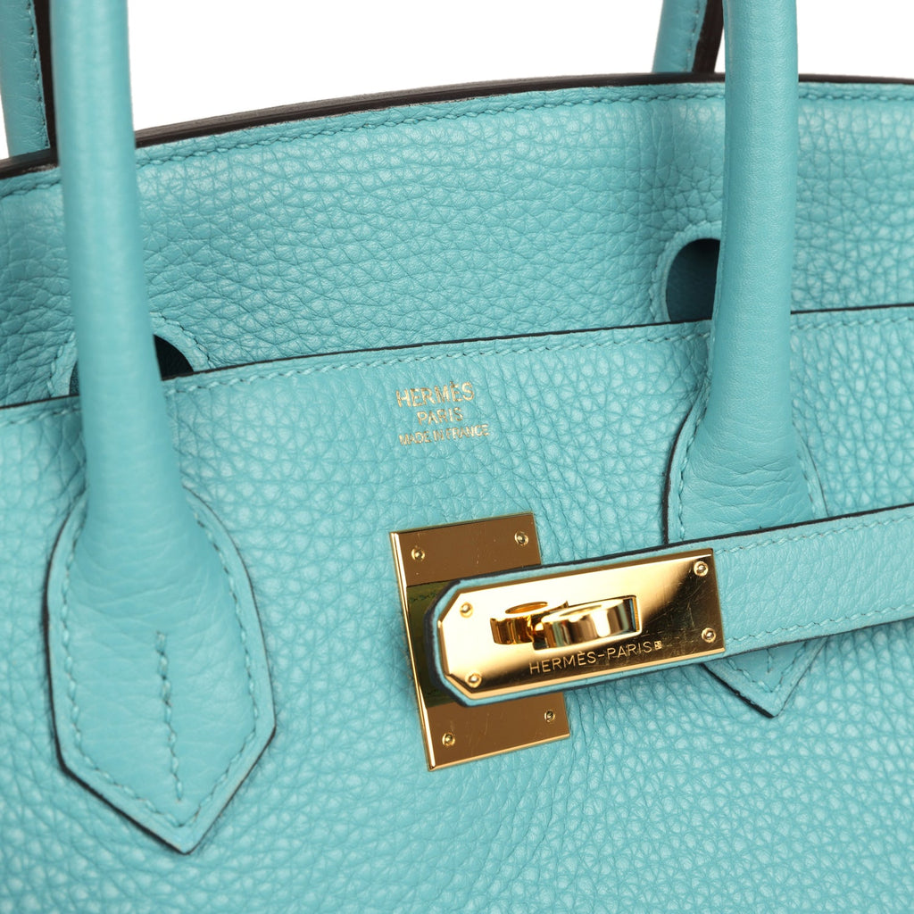 Hermes Birkin 30 Bleu Saint-Cyr Clemence Gold Hardware