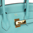 Hermes Birkin 30 Bleu Saint-Cyr Clemence Gold Hardware