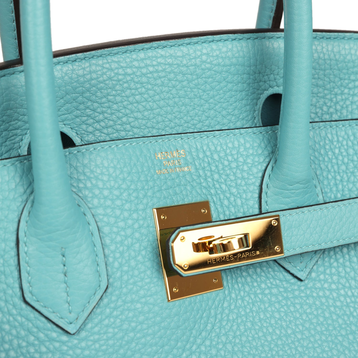 Hermes Birkin 30 Bleu Saint-Cyr Clemence Gold Hardware