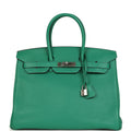 Hermes Birkin 35 Vert Vertigo Verso Clemence Palladium Hardware