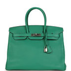 Hermes Birkin 35 Vert Vertigo Verso Clemence Palladium Hardware