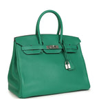 Hermes Birkin 35 Vert Vertigo Verso Clemence Palladium Hardware