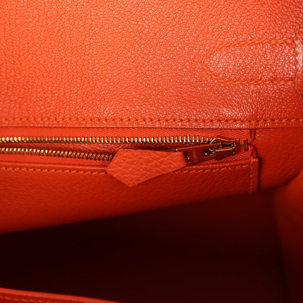 Hermes Birkin 30 Feu Togo Gold Hardware