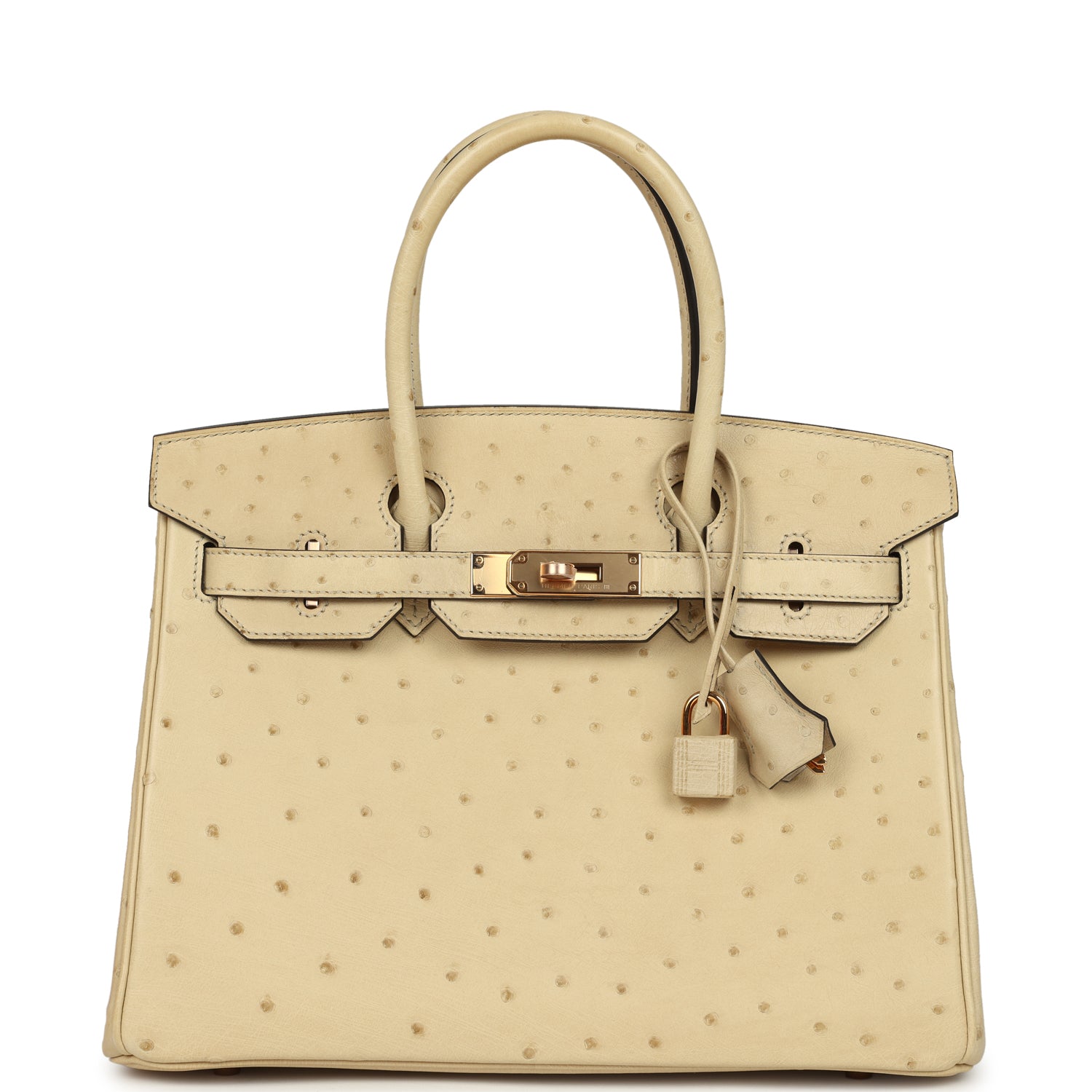 Hermes Birkin 30 Parchemin Ostrich Rose Gold Hardware
