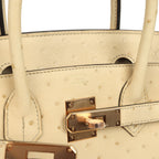 Hermes Birkin 30 Parchemin Ostrich Rose Gold Hardware