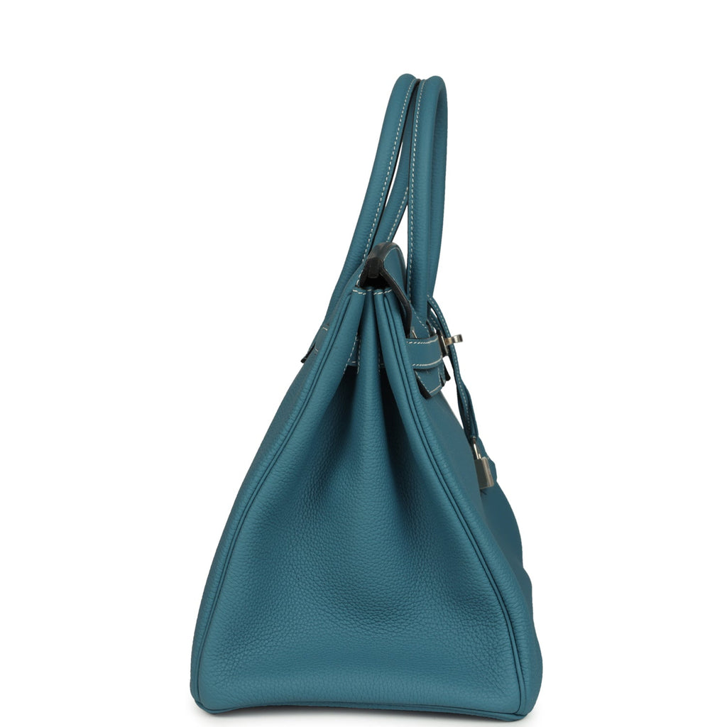 Hermes Birkin 35 Blue Jean Togo Palladium Hardware