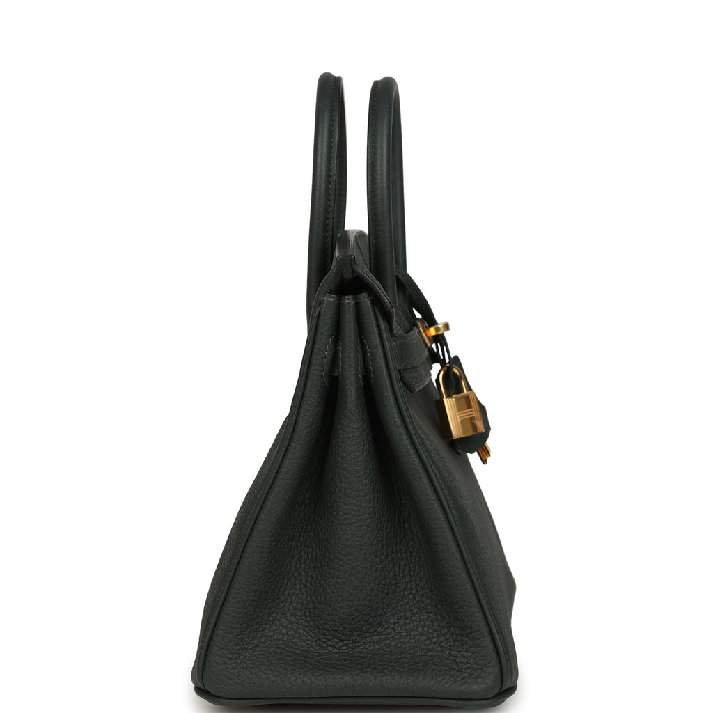 Hermes Birkin 25 Vert Fonce Togo Gold Hardware