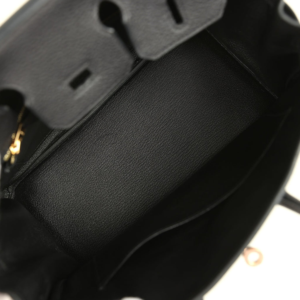 Hermes Birkin 25 Black Togo Rose Gold Hardware