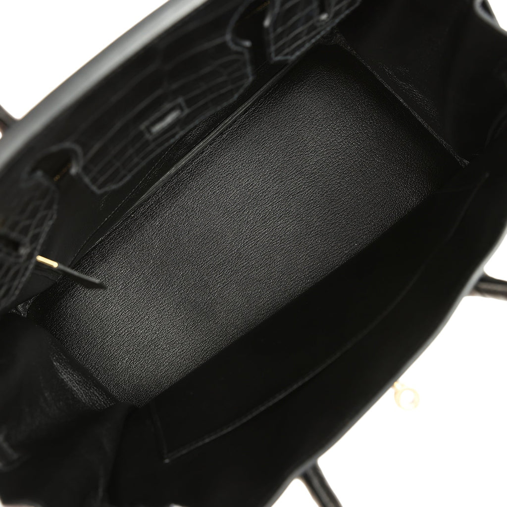 Hermes Birkin 30 Black Togo and Matte Alligator Touch Gold Hardware