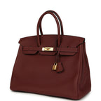 Hermes Birkin 35 Rouge H Togo Gold Hardware