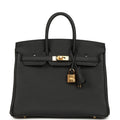 Hermes Birkin 25 Black Togo Gold Hardware