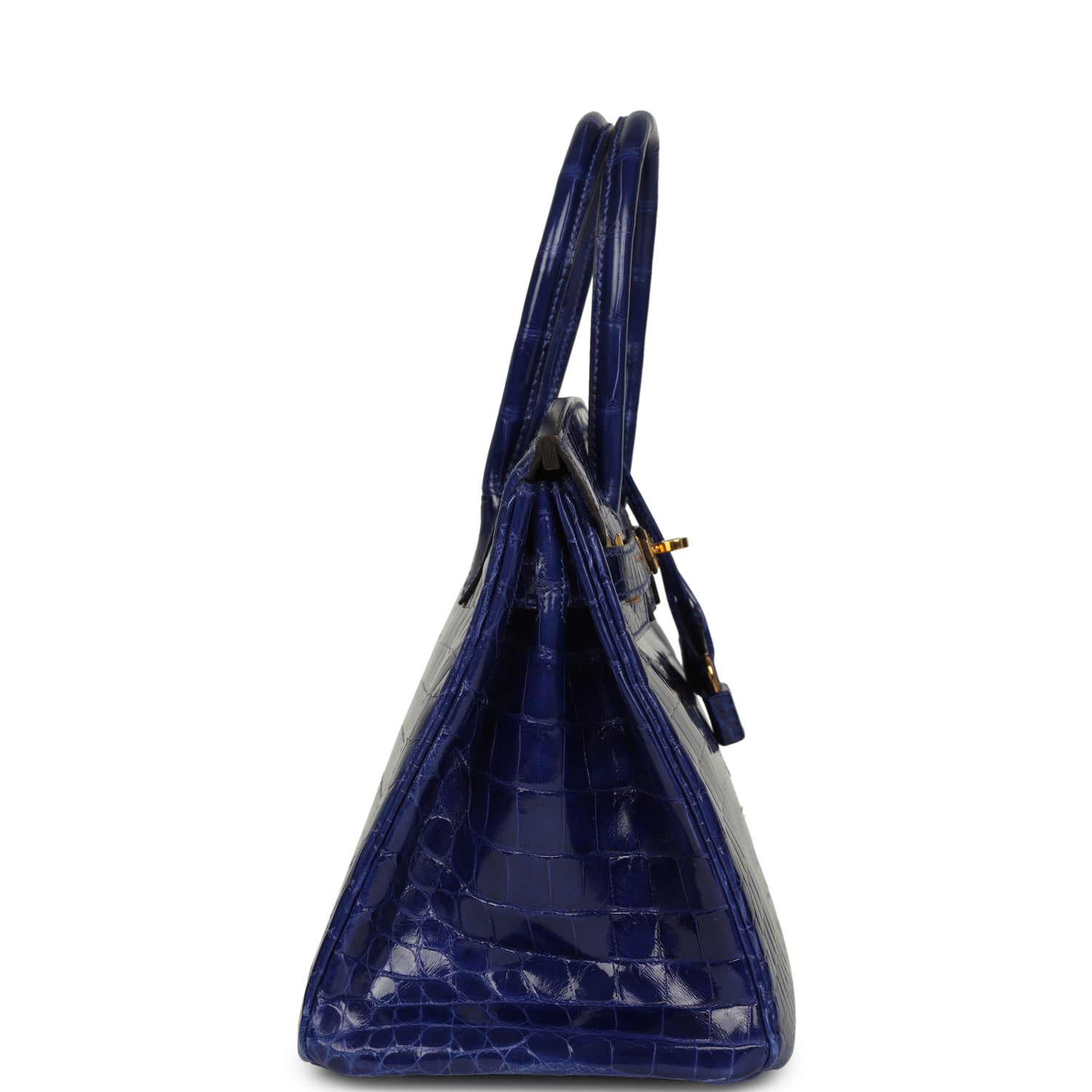Hermes Birkin 30 Bleu Electric Shiny Niloticus Crocodile Gold Hardware