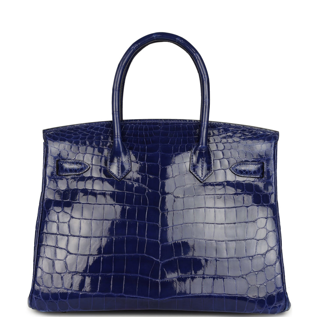Hermes Birkin 30 Bleu Electric Shiny Niloticus Crocodile Gold Hardware