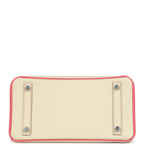 Hermes Special Order (HSS) Birkin 25 Craie and Rose Azalee Epsom Brushed Palladium Hardware