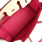 Hermes Special Order (HSS) Birkin 25 Rose Tyrien and Beton Ostrich Permabrass Hardware
