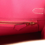 Hermes Special Order (HSS) Birkin 25 Rose Tyrien and Beton Ostrich Permabrass Hardware