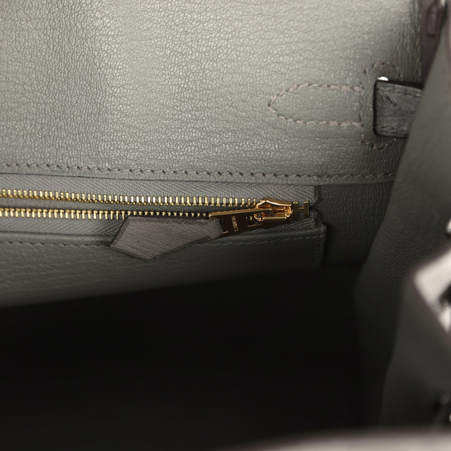 Hermes Birkin 25 Gris Meyer Ostrich Gold Hardware
