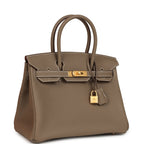 Hermes Birkin 30 Etoupe Togo Brushed Gold Hardware