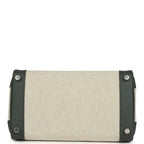 Hermes Birkin 25 Ecru-Vert Amande Toile H Canvas and Vert Mangrove Swift Palladium Hardware