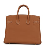 Hermes Birkin 25 Gold Togo Gold Hardware