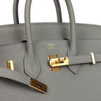 Hermes Birkin 25 Gris Mouette Togo Gold Hardware