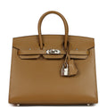 Hermes Birkin Sellier 25 Bronze Dore Madame Palladium Hardware