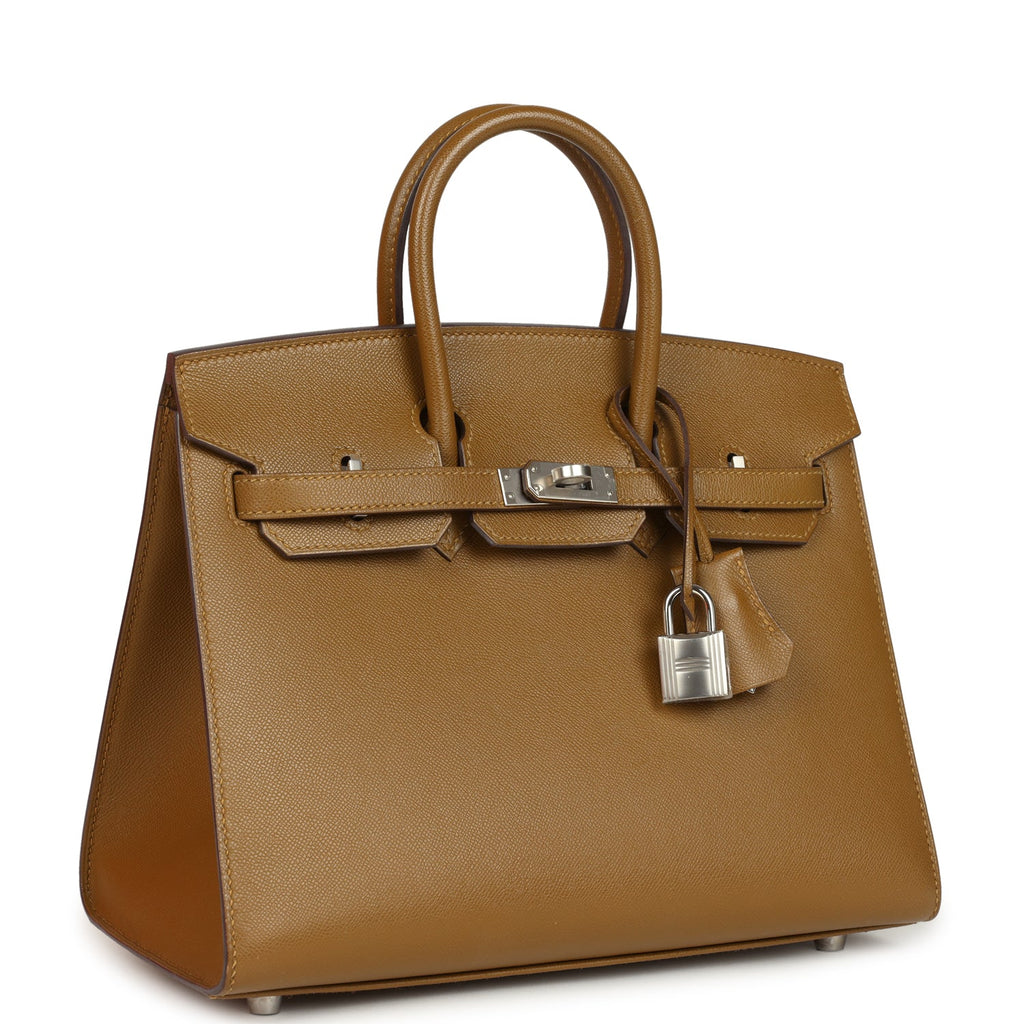 Hermes Birkin Sellier 25 Bronze Dore Madame Palladium Hardware