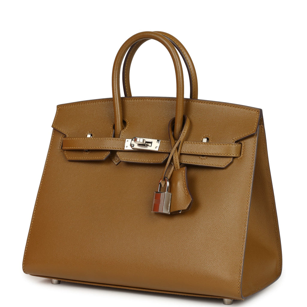 Hermes Birkin Sellier 25 Bronze Dore Madame Palladium Hardware