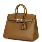 Hermes Birkin Sellier 25 Bronze Dore Madame Palladium Hardware