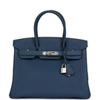 Hermes Birkin 30 Deep Bleu Togo Palladium Hardware