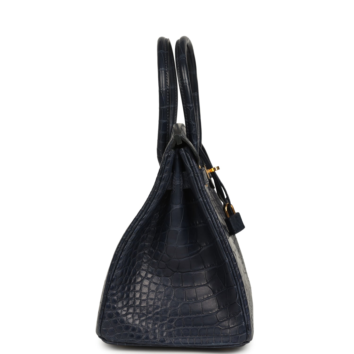 Hermes Birkin 30 Bleu Indigo Matte Alligator Gold Hardware