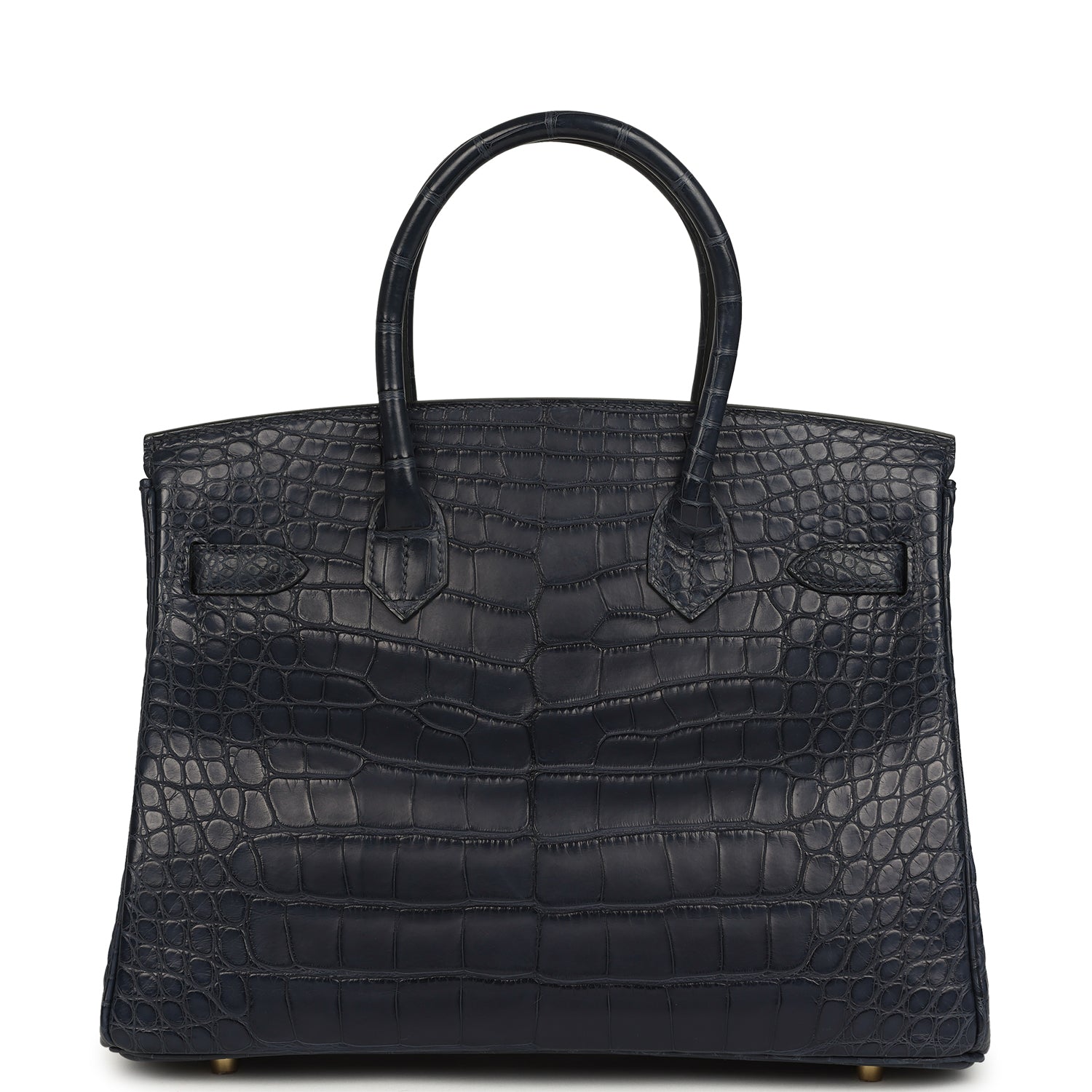 Hermes Birkin 30 Bleu Indigo Matte Alligator Gold Hardware