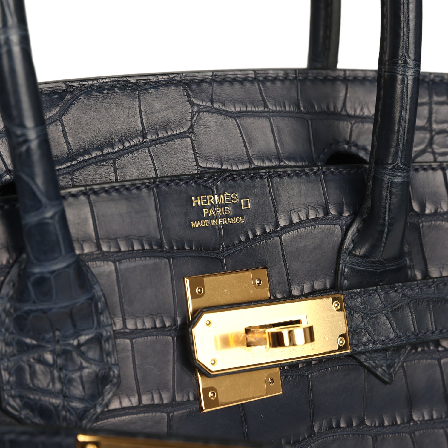 Hermes Birkin 30 Bleu Indigo Matte Alligator Gold Hardware
