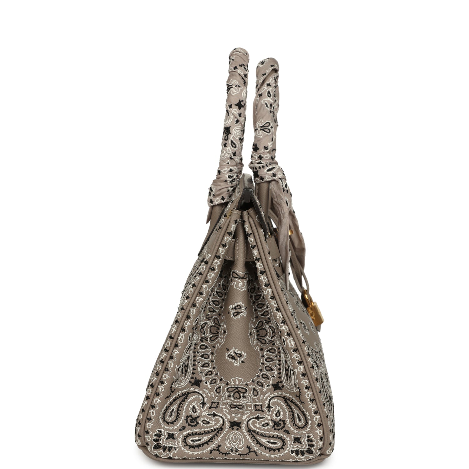 Hermes Jay Ahr Birkin 30 Gris Asphalte Epsom Bandana Embroidery Gold Hardware