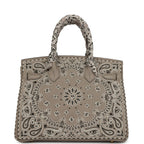 Hermes Jay Ahr Birkin 30 Gris Asphalte Epsom Bandana Embroidery Gold Hardware