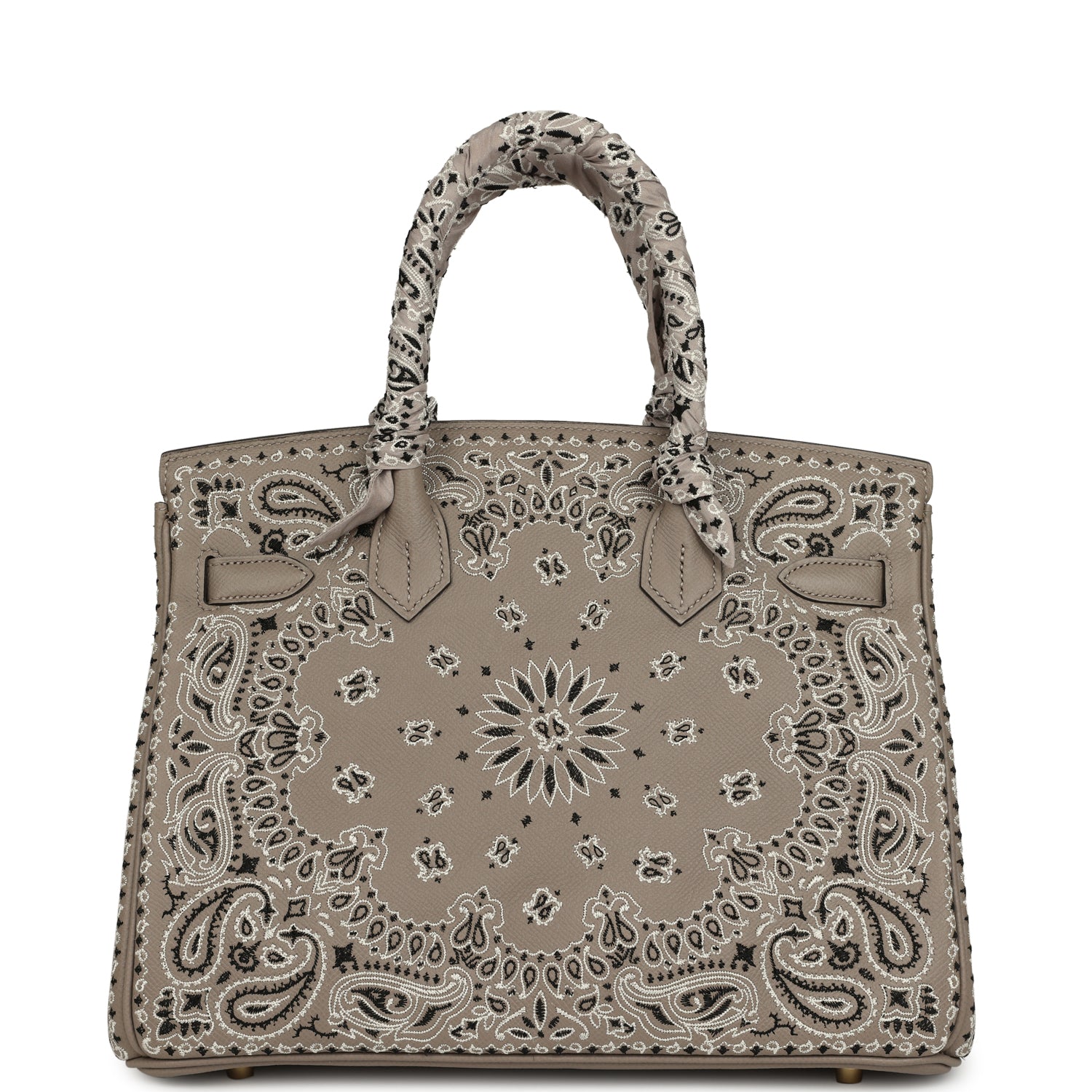 Hermes Jay Ahr Birkin 30 Gris Asphalte Epsom Bandana Embroidery Gold Hardware