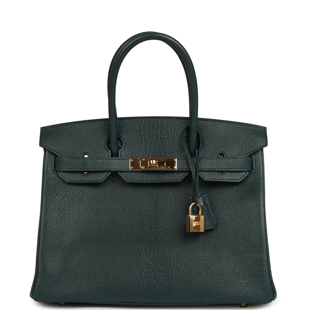 Hermes Birkin 30 Vert Cypress Chevre de Coromandel Gold Hardware