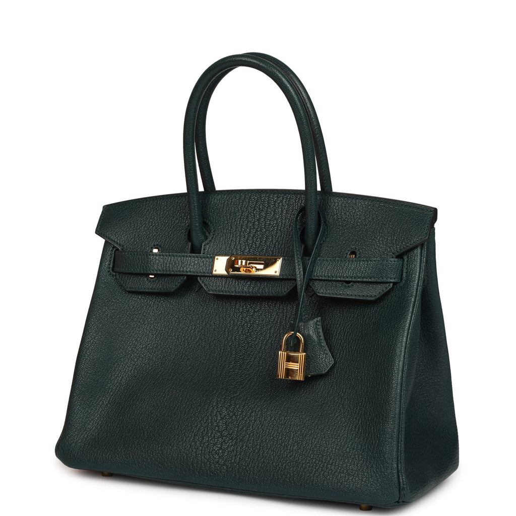 Hermes Birkin 30 Vert Cypress Chevre de Coromandel Gold Hardware