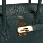 Hermes Birkin 30 Vert Cypress Chevre de Coromandel Gold Hardware